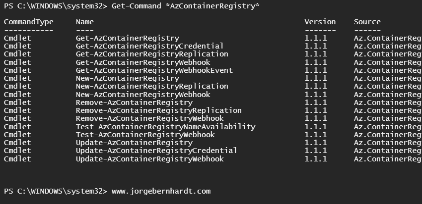 ACR PowerShell