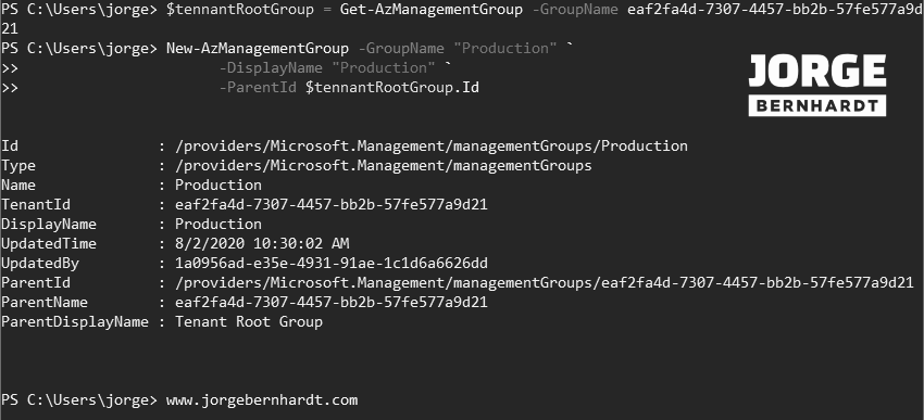 New-AzManagementGroup