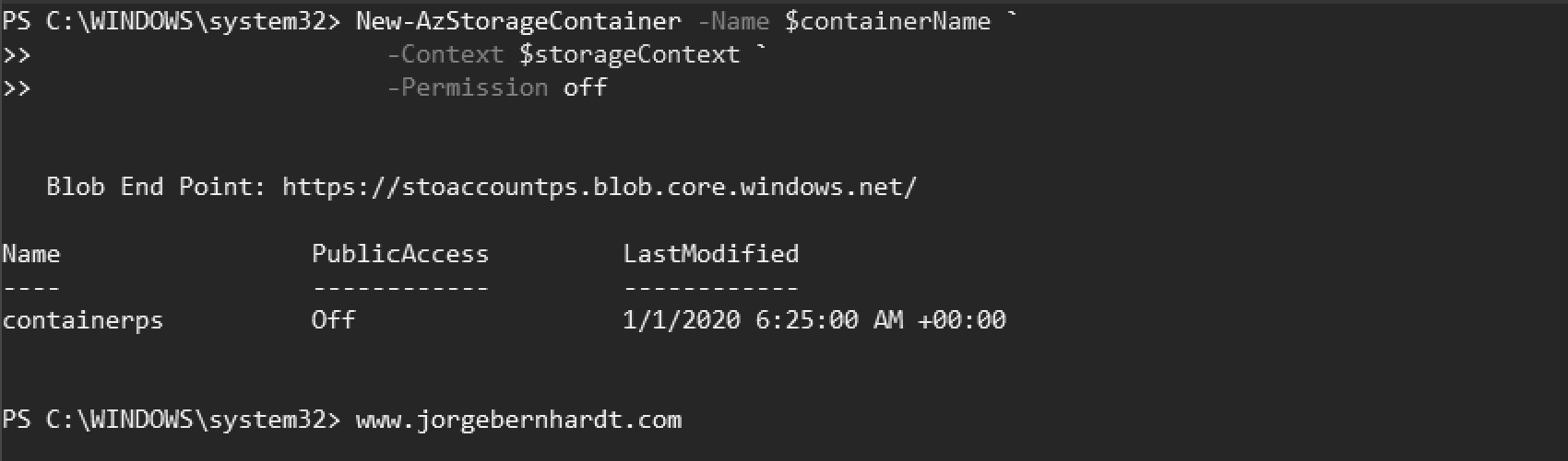 Azure Storage Managing containers and blobs · Bernhardt