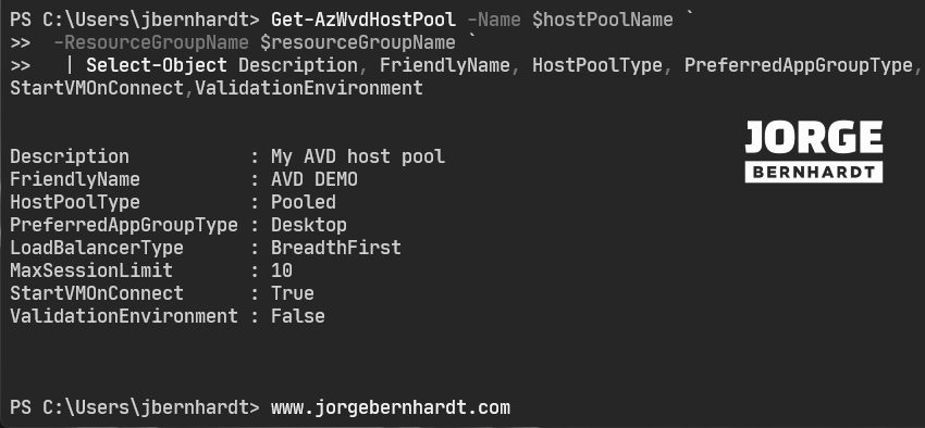 Get-AzWvdHostPool