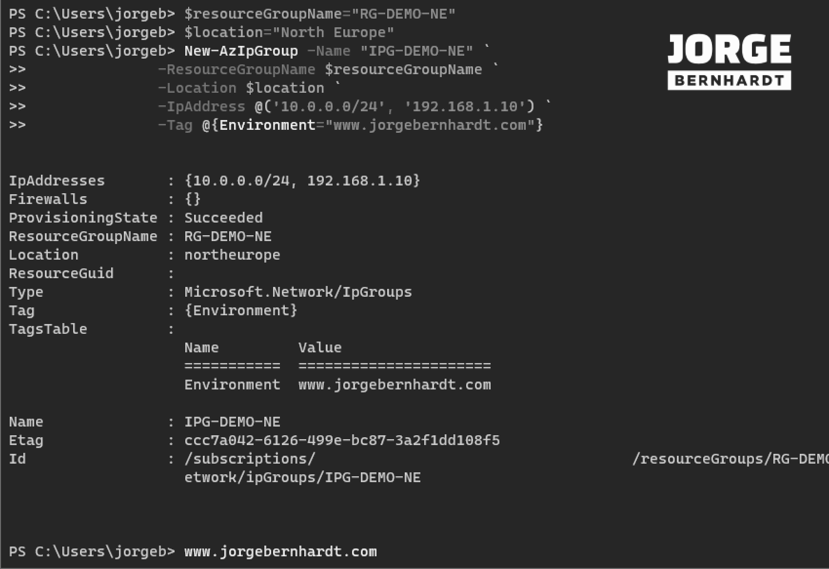How to create IP Groups for Azure Firewall rules · Jorge Bernhardt