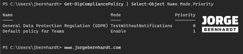 Get-DlpCompliancePolicy