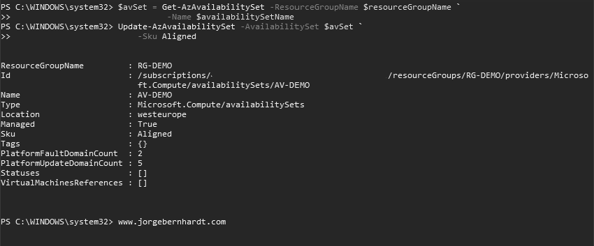 Update-AzAvailabilitySet