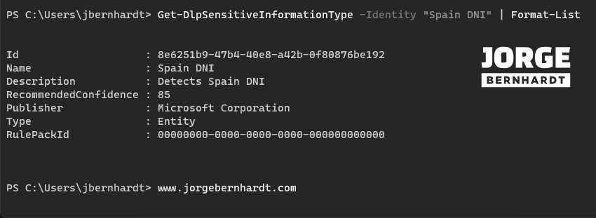 Get-DlpSensitiveInformationType