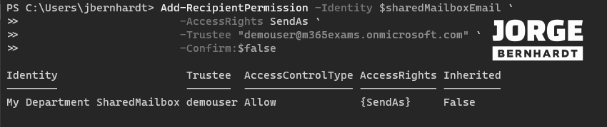 Add-RecipientPermission