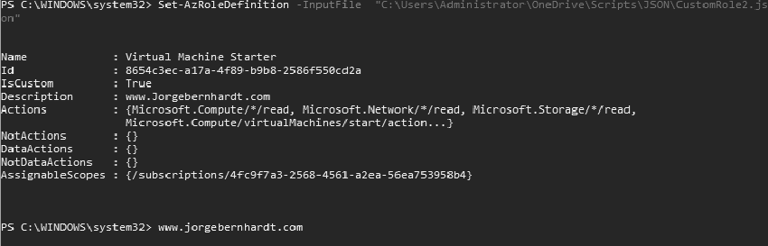 Set-AzRoleDefinition