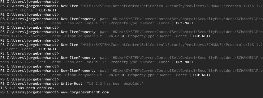 Enable TLS 1.2