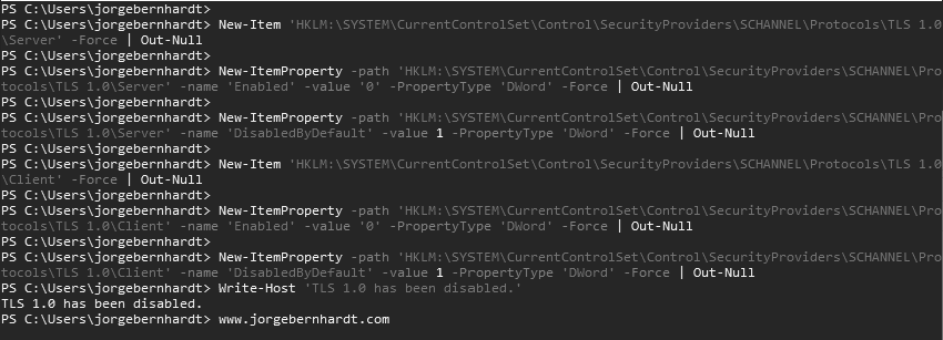 disable SSL/TLS