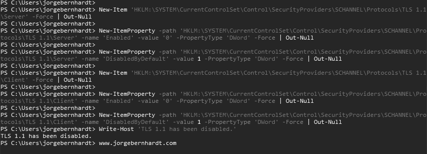 disable TLS 1.1