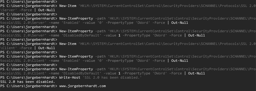 disable SSL/TLS