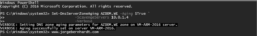 Set-DnsServerZoneAging