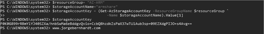 get-azstorageaccountkey