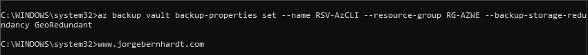 az backup vault backup-properties set