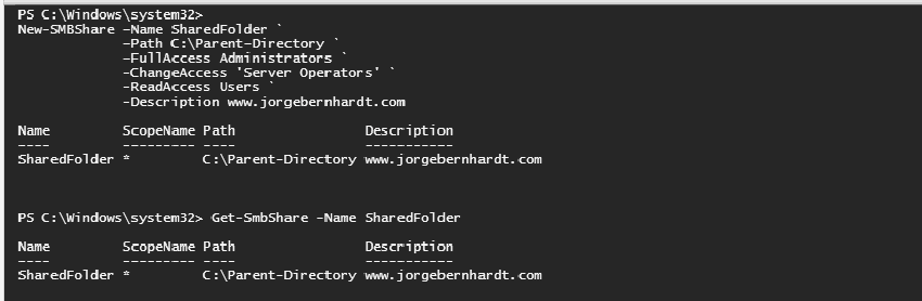 Shared Folder PowerShell