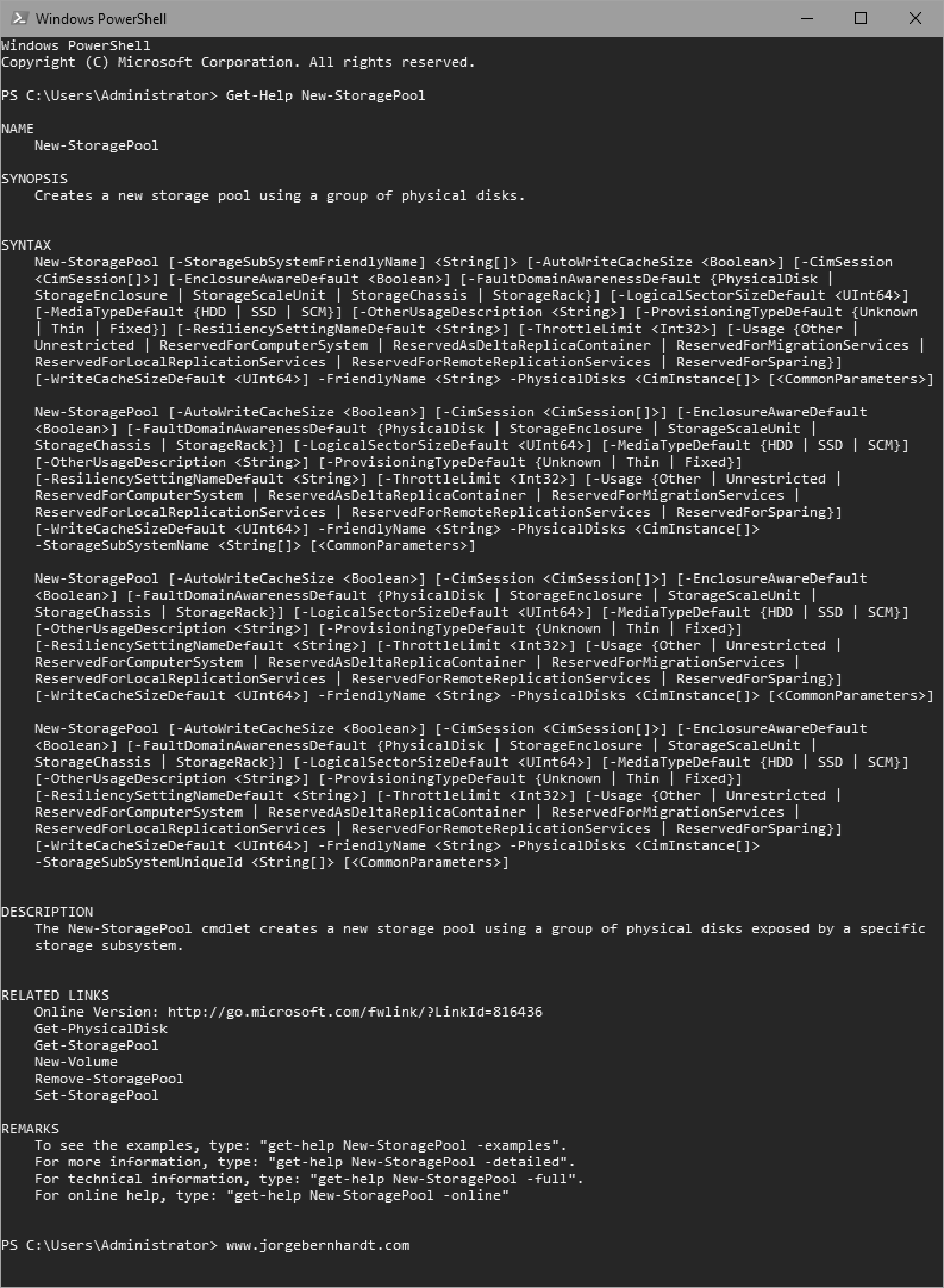 How to create a Storage Pool using PowerShell · Bernhardt