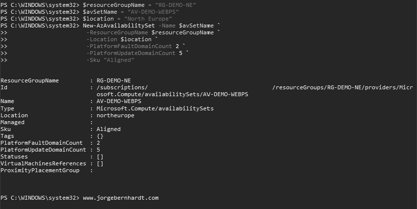 New-AzAvailabilitySet