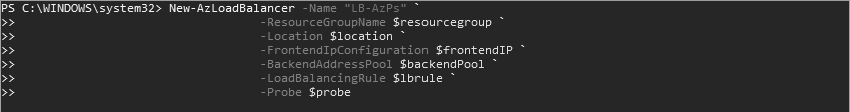 New-AzLoadBalancer