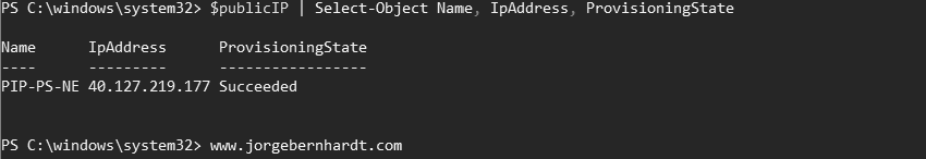 Get-AzPubicIpAddress