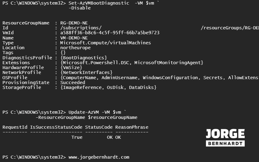 Set-AzVMBootDiagnostic