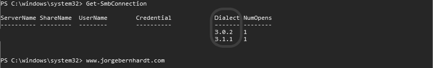 Get-SmbConnection