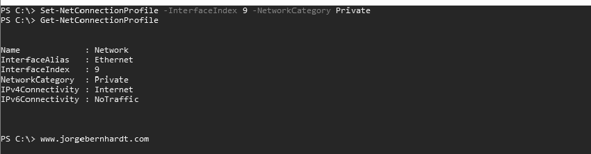 Set-NetConnectionProfile