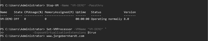 Set-VMProcessor