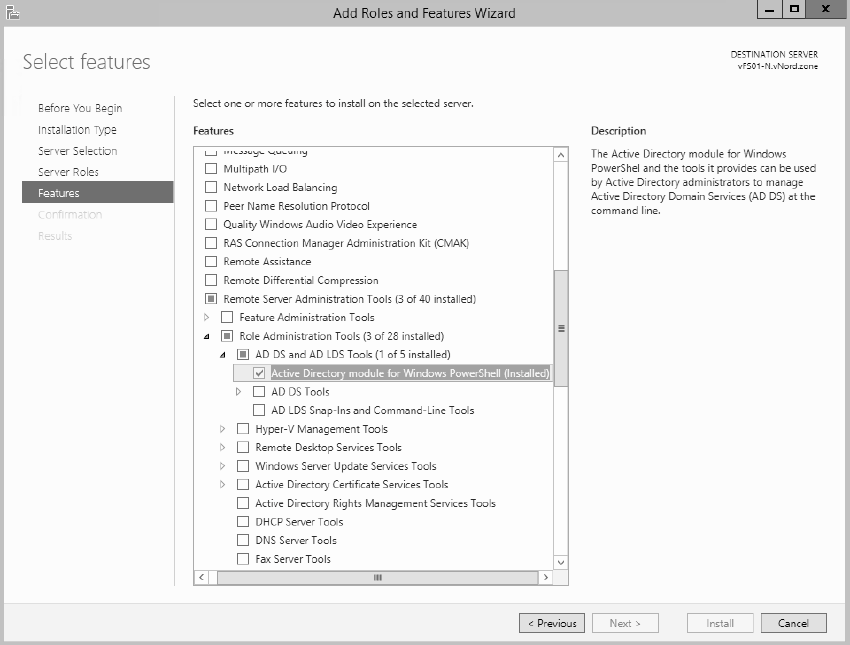 Active Directory module for Windows PowerShell.