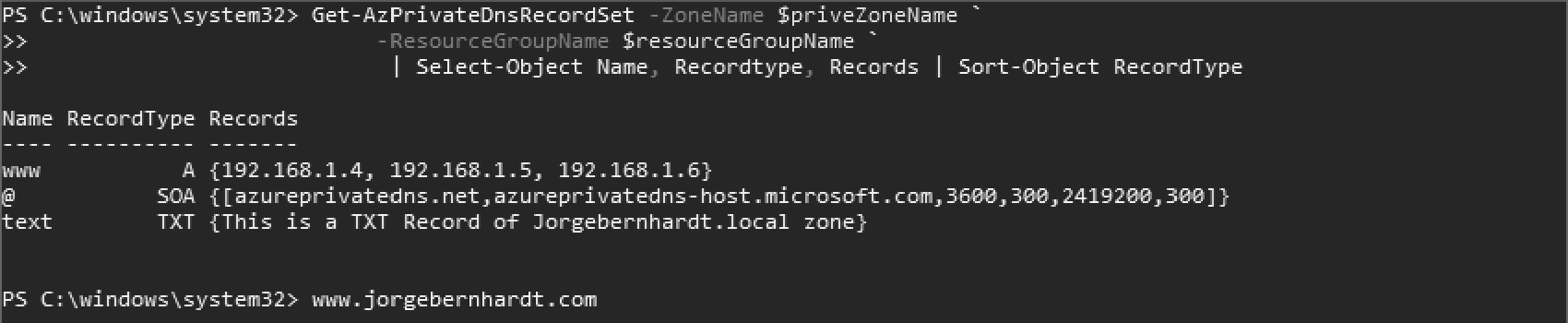 How to manage DNS records in the Azure Private Zone · Jorge Bernhardt