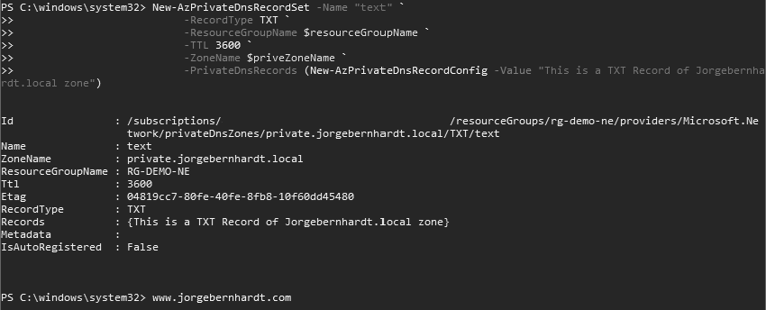 Azure DNS Records