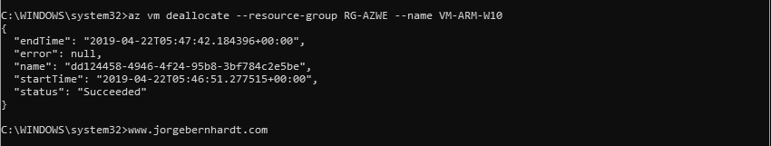 az vm deallocate