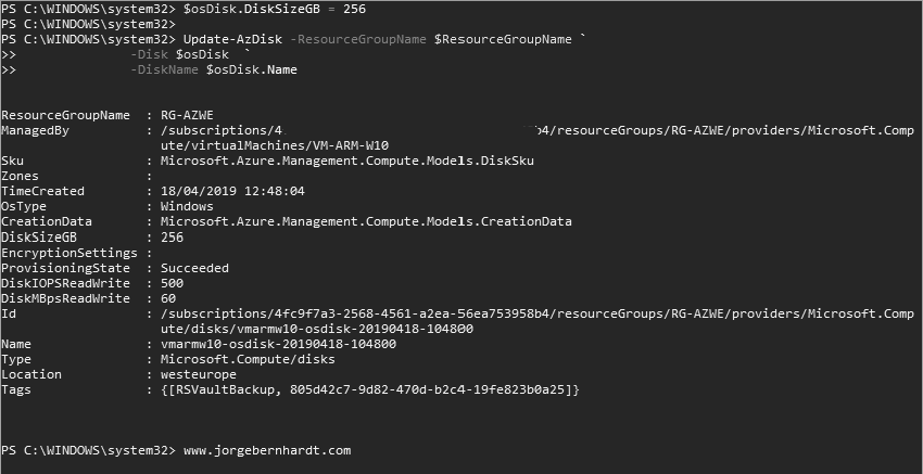 Update-AzDisk