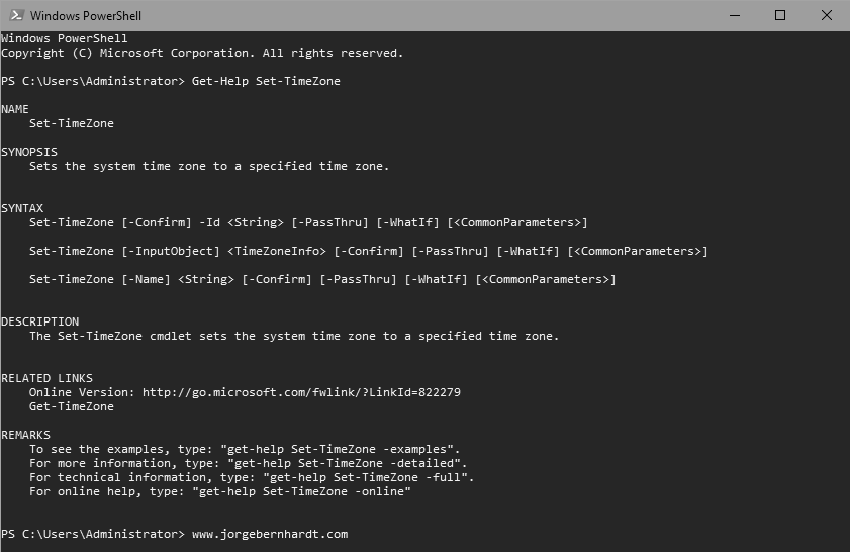 Set-TimeZone