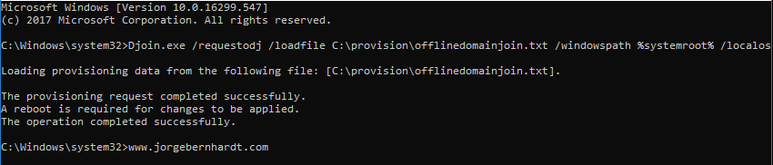 offline domain join