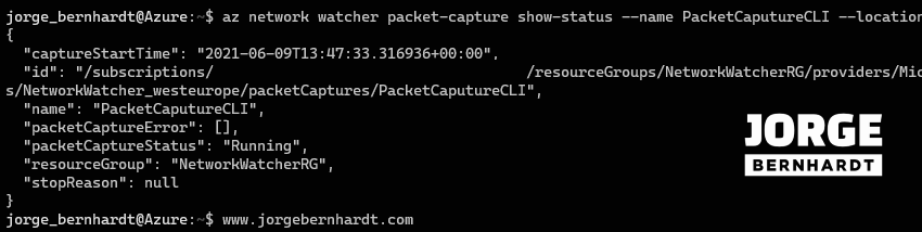 Network Watcher packet capture