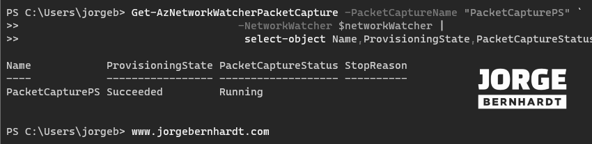 Network Watcher packet capture