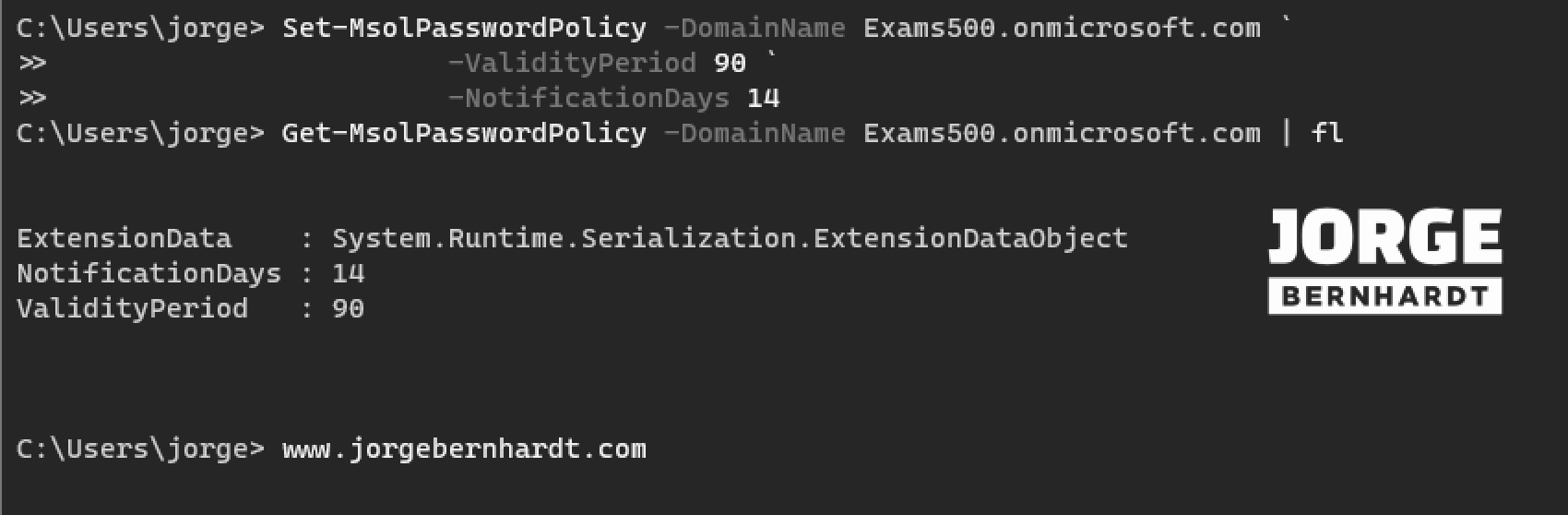 How to set the Password Expiration Policy in Microsoft 365 · Jorge ...