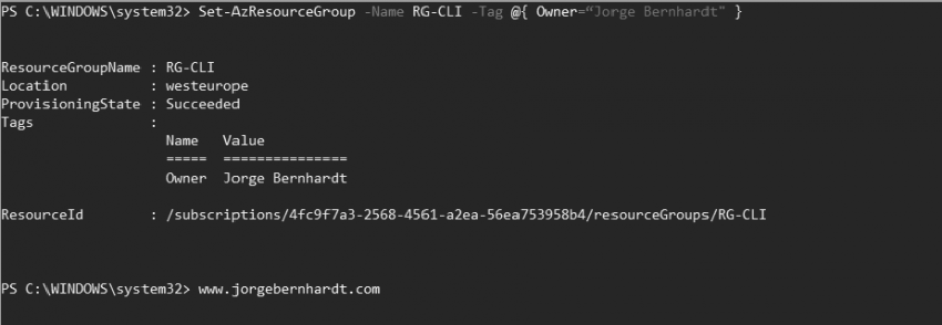 Set-AzResourceGroup