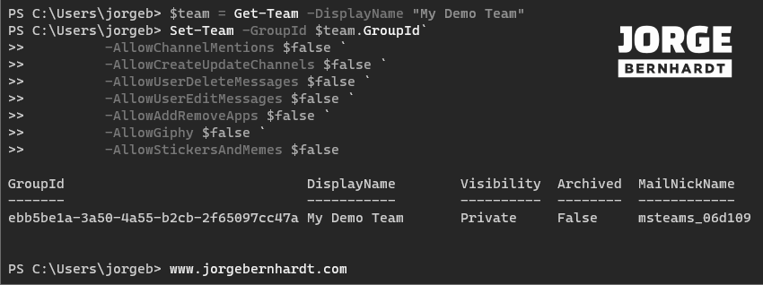 Microsoft Teams PowerShell